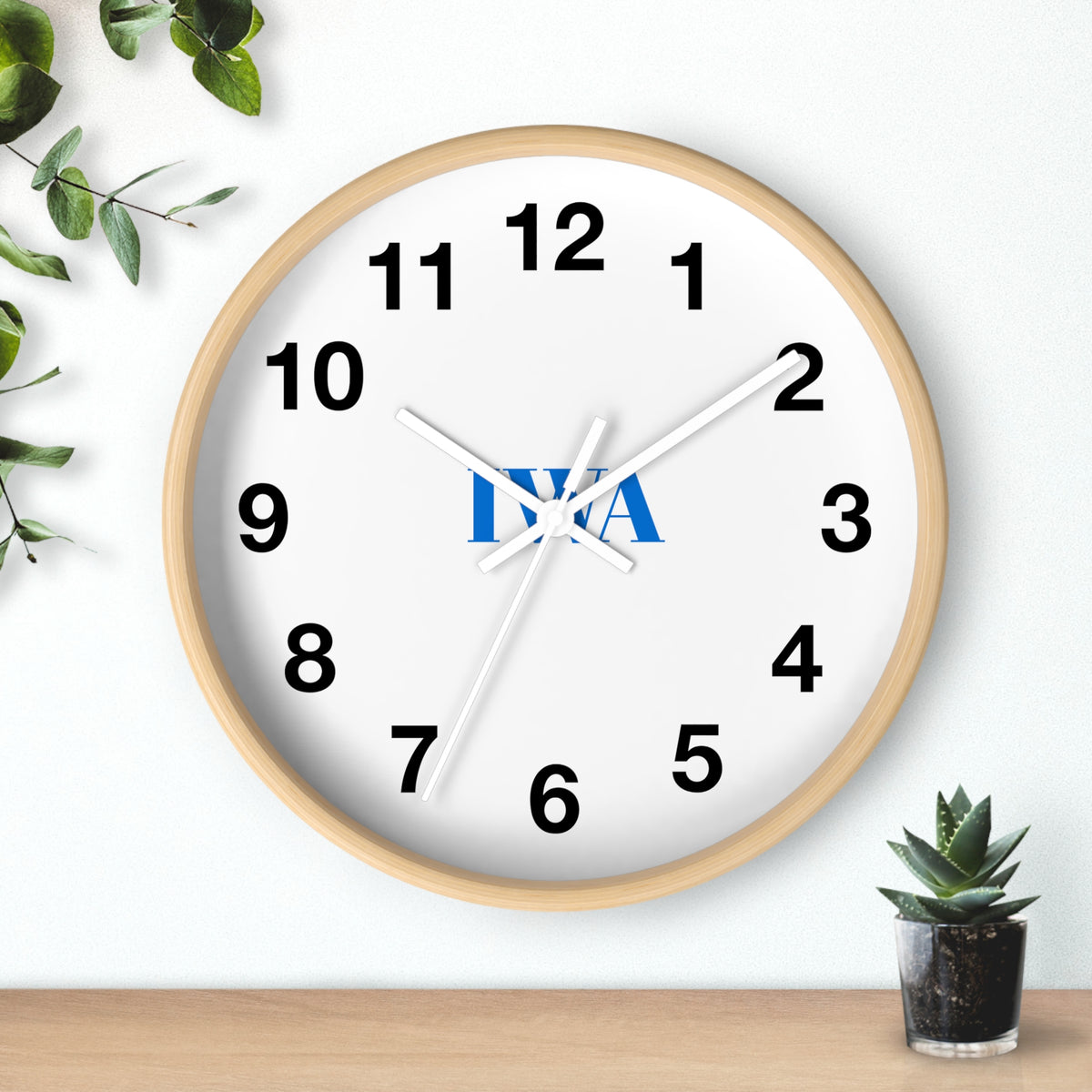 Minimalist Initials Wall Clock — Monogram ‘M A’ Modern Home Decor