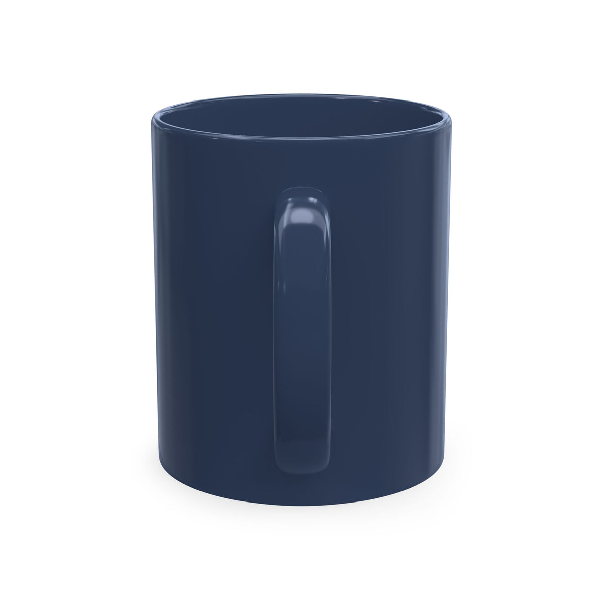 IWA Monogram Ceramic Mug — Minimalist Beige Coffee Cup with Bold Blue Letters