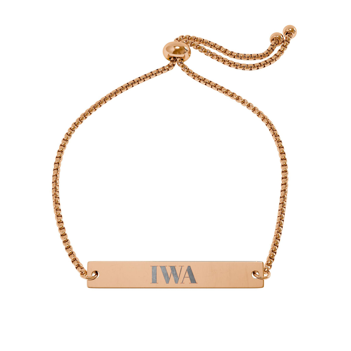 Engravable Gold Bar Bracelet — Adjustable Personalized Name ID Bracelet