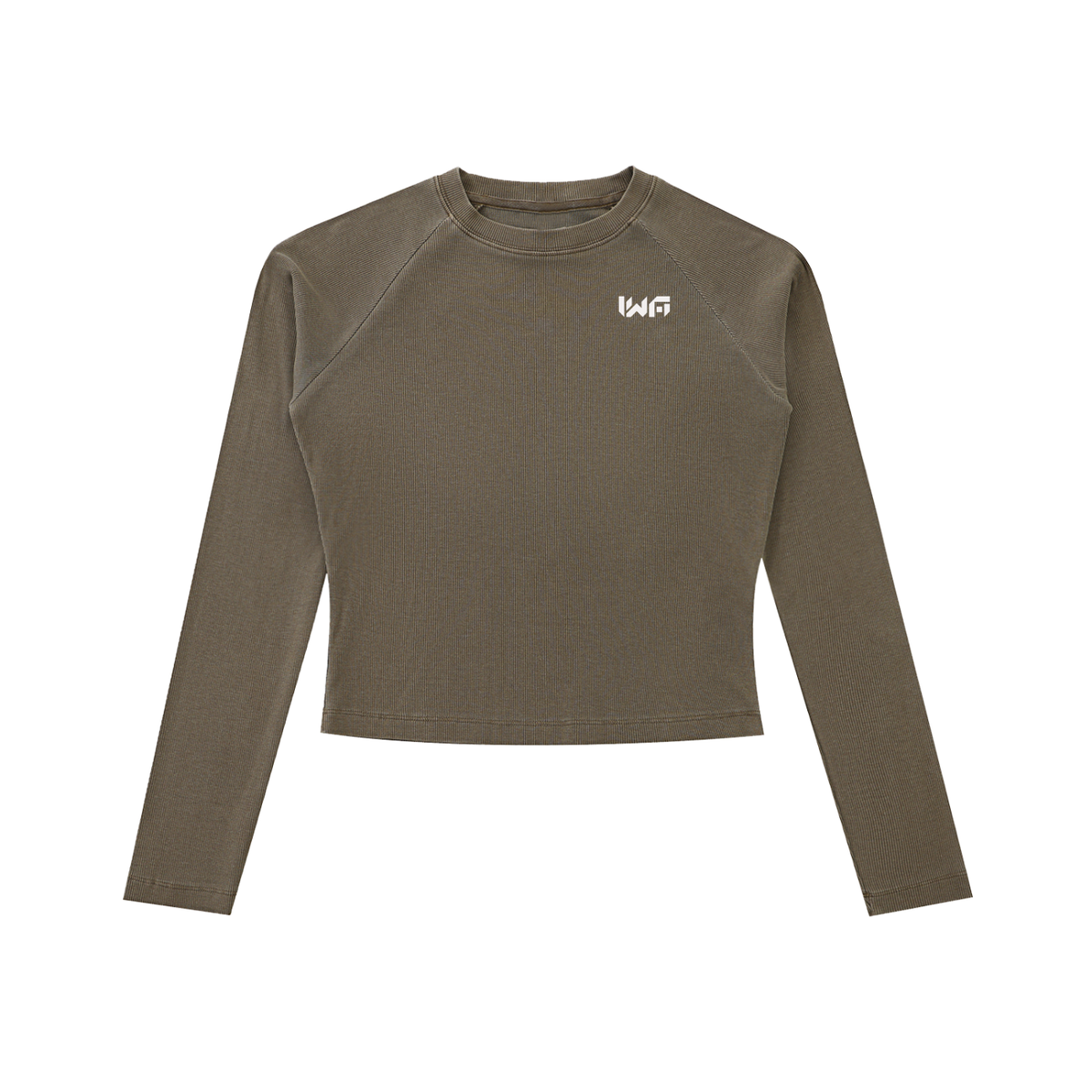 Dyed Washed Raglan Long Sleeve Slim T-Shirt