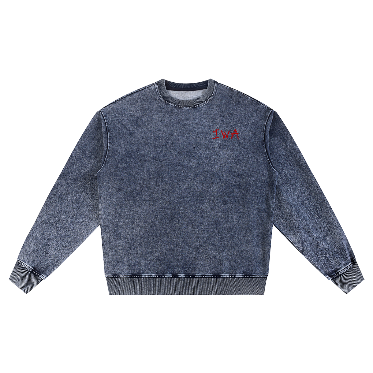 Snow Wash Oversized Crewneck Sweatshirt