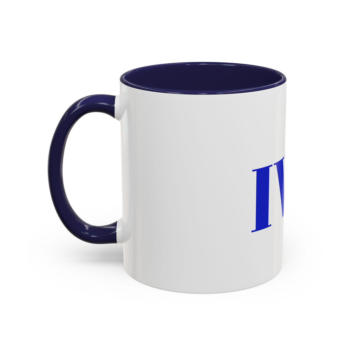 IWA Blue Serif Accent Coffee Mug – 11/15oz Ceramic