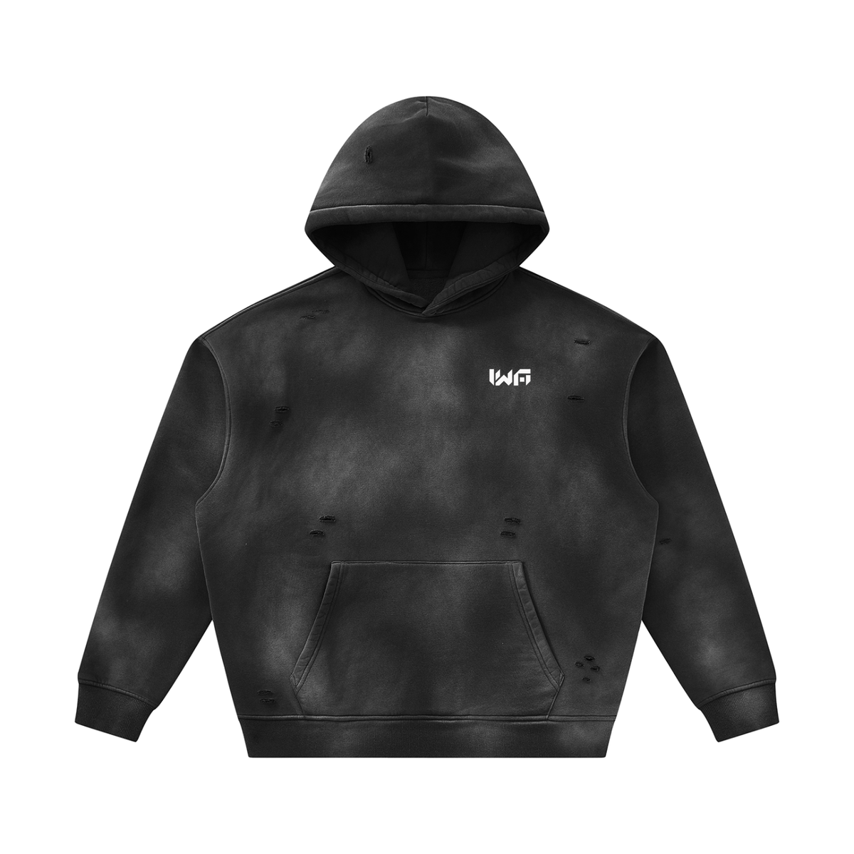 Unisex Sunfade Frayed Fleece Hoodie
