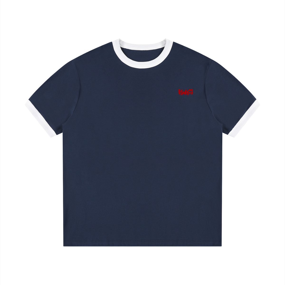 Contrast Edge Ribbed Crewneck T-Shirt