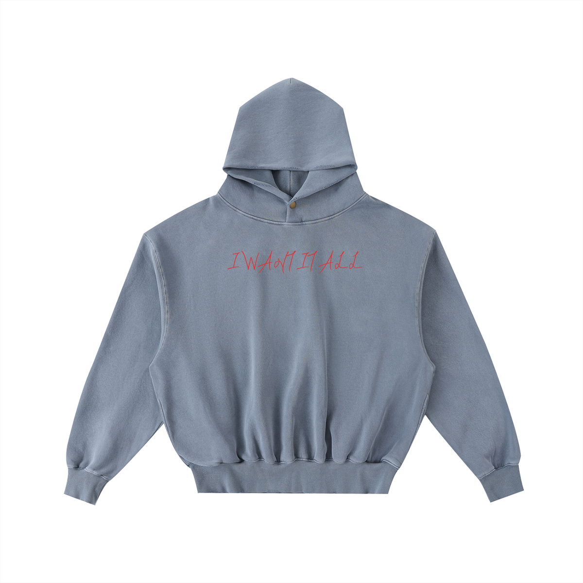 Frayed Enzyme Washed Fleece Hoodie
