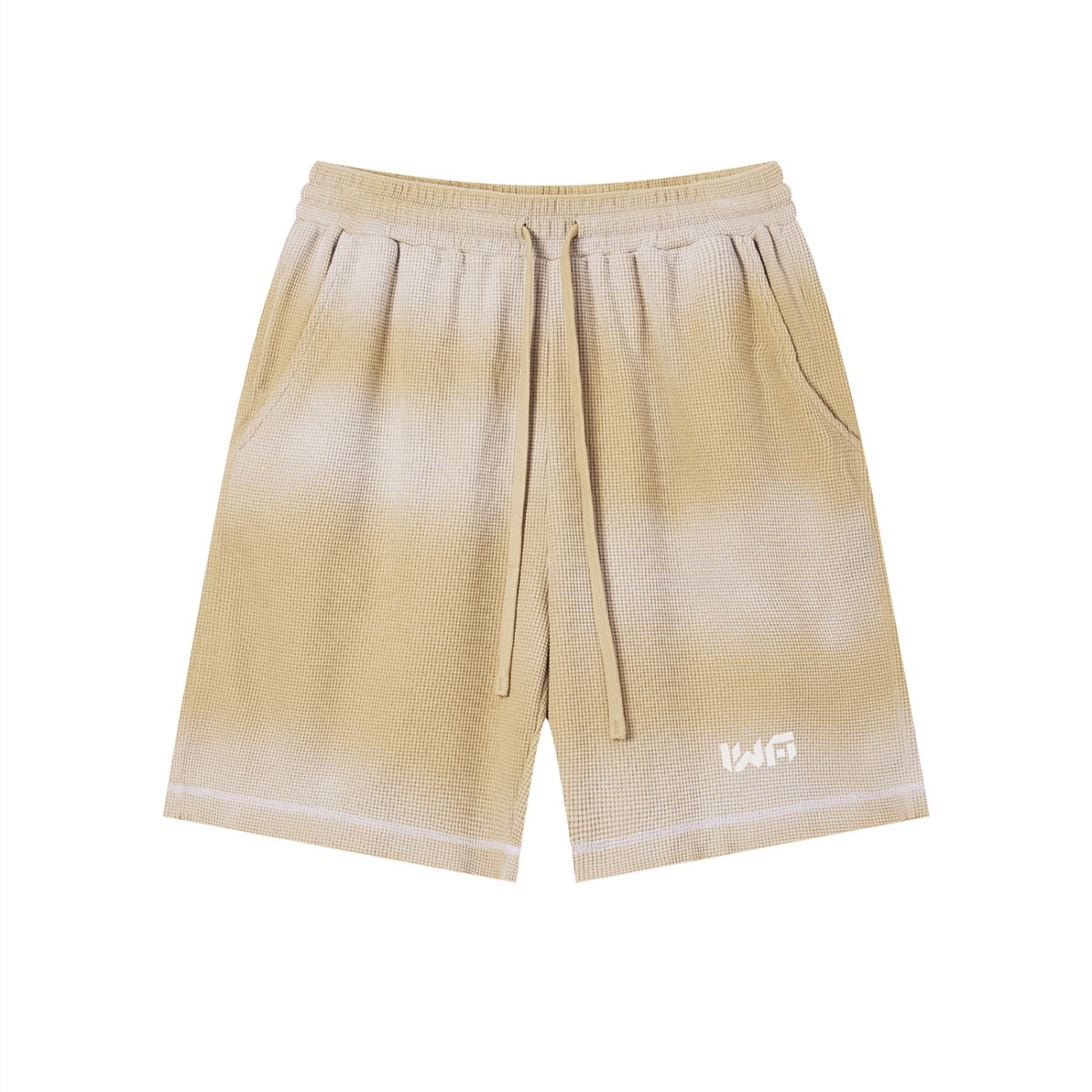 Unisex Sunfade Waffle Raw Hem Shorts