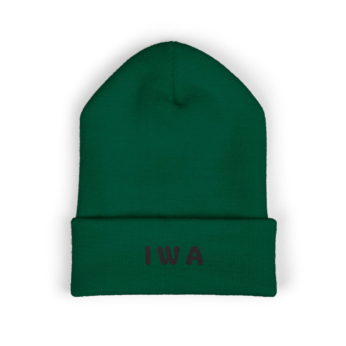 IWA Embroidered Cuffed Beanie — Classic Knit Winter Hat