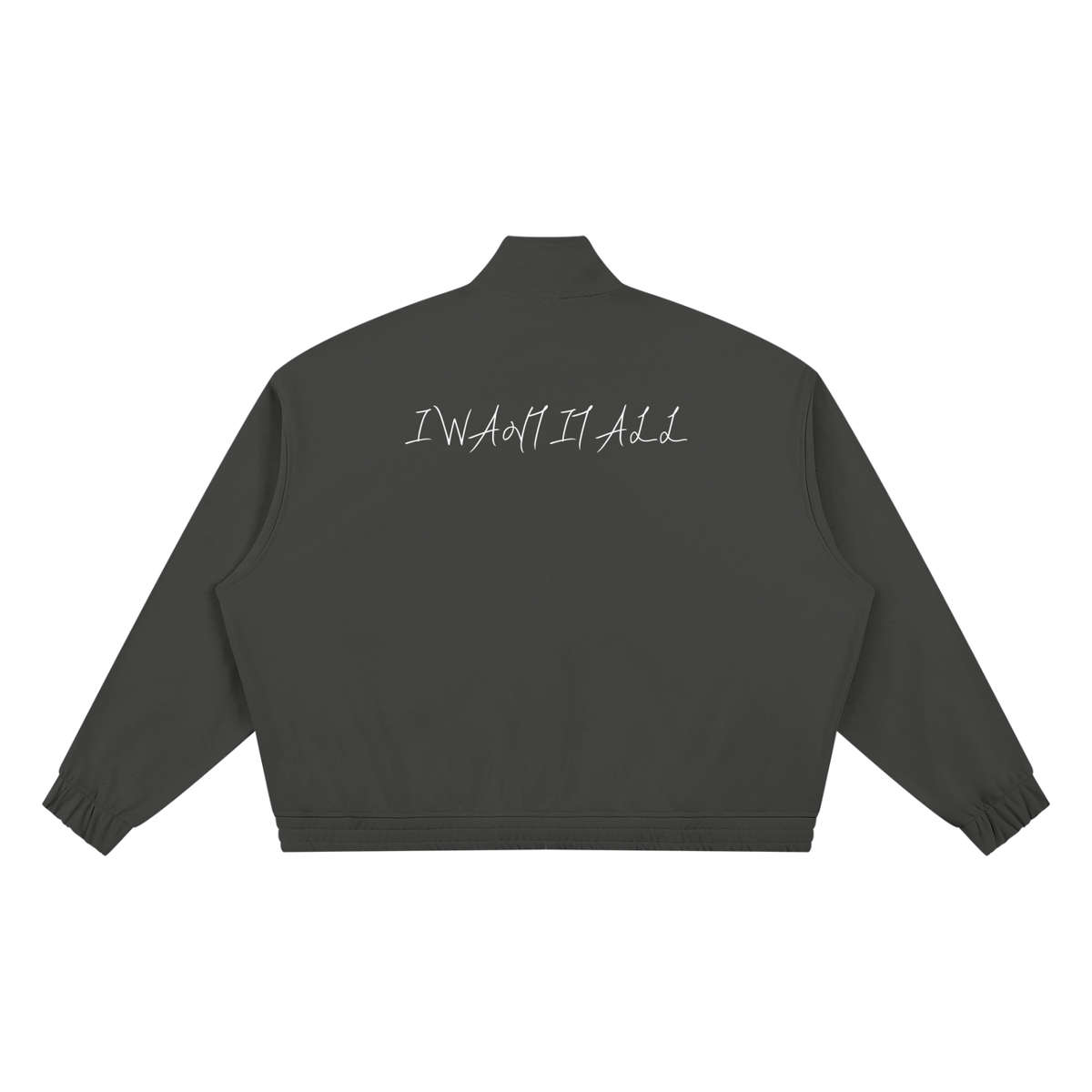 Unisex Boxy Stand Collar Full Zip Jacket