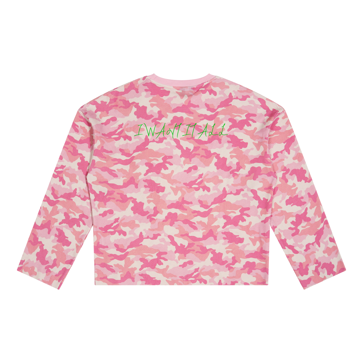 Unisex Camo Waffle Raw Edge T-Shirt