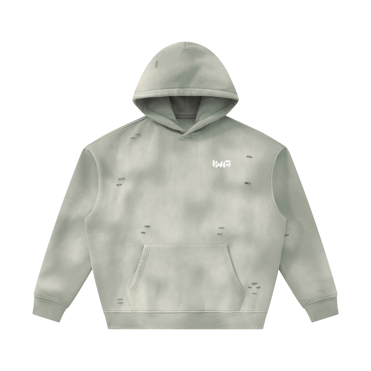 Unisex Sunfade Frayed Fleece Hoodie