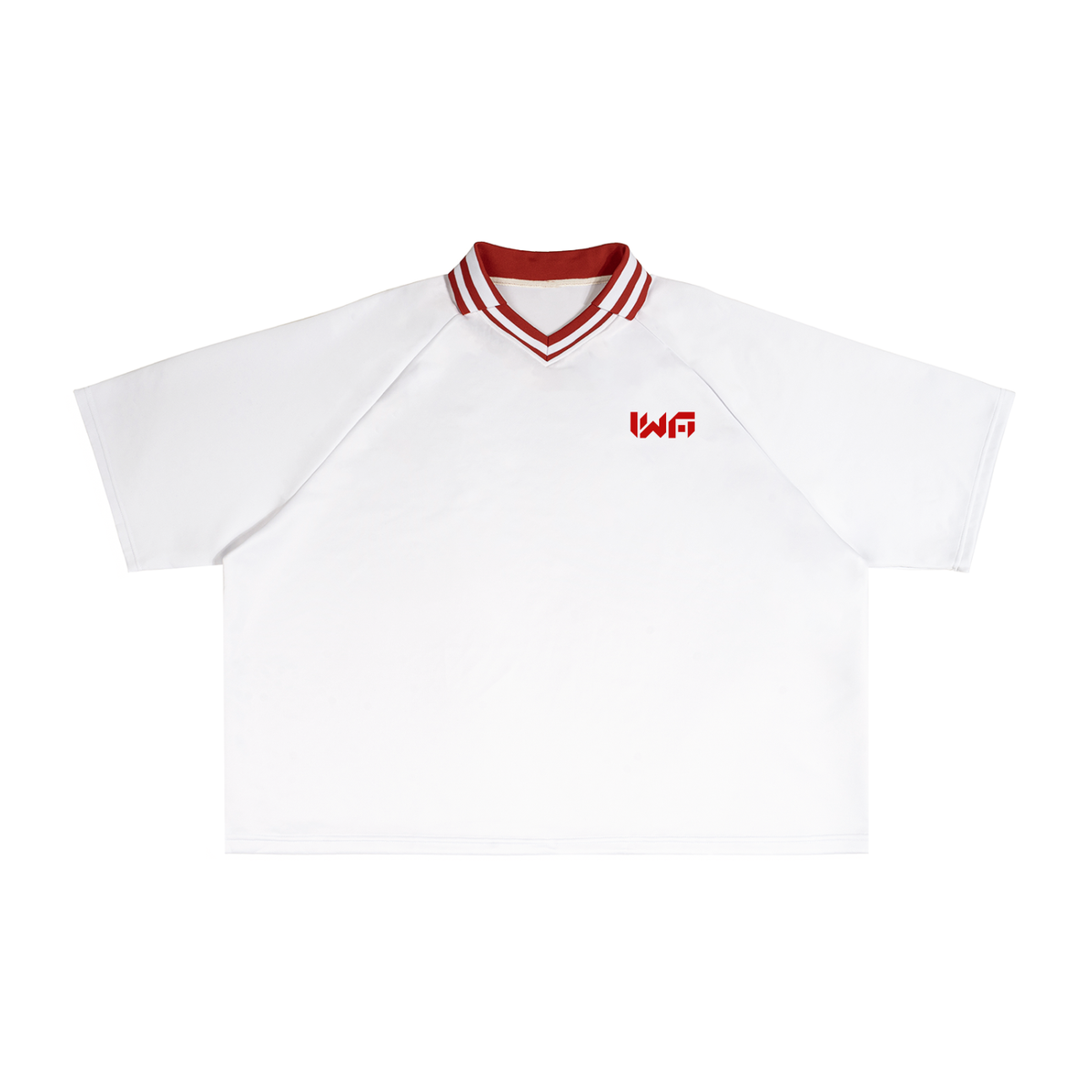 Contrast Lapel Collar Boxy T-Shirt