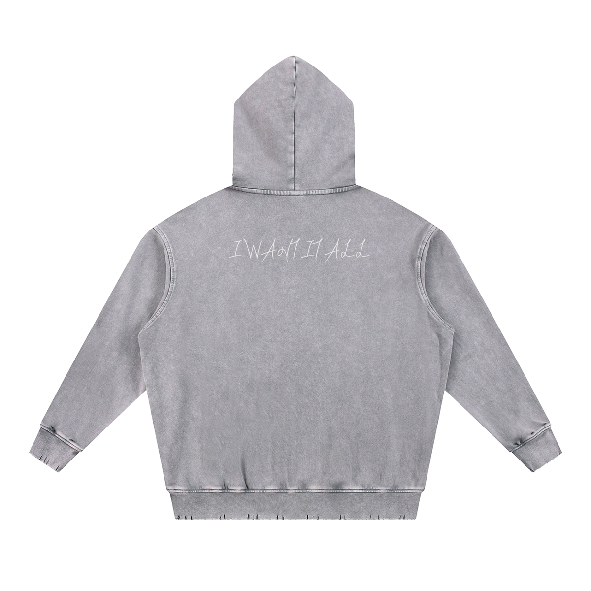 Snow Wash Hand-Frayed Heavyweight  Hoodie