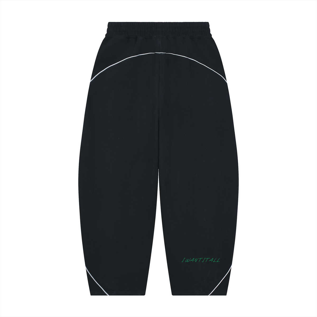 Unisex Piping Fleece Barrel Leg Sweatpants