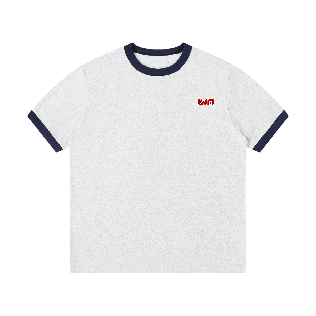 Contrast Edge Ribbed Crewneck T-Shirt