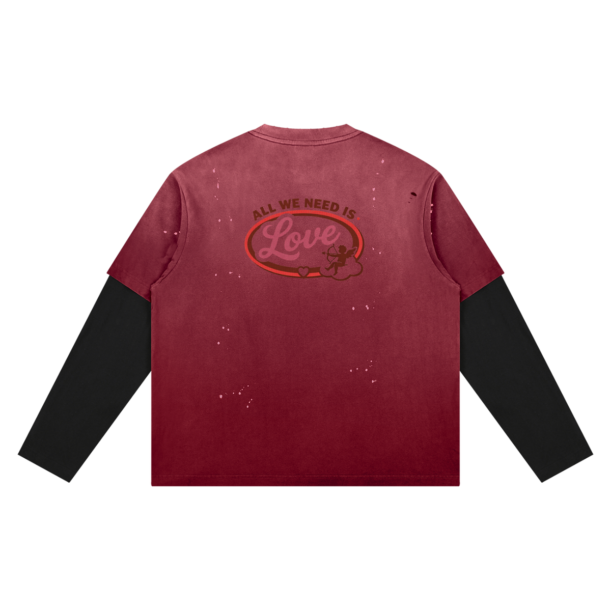 Unisex Vintage Wash Distressed Layer T-Shirt