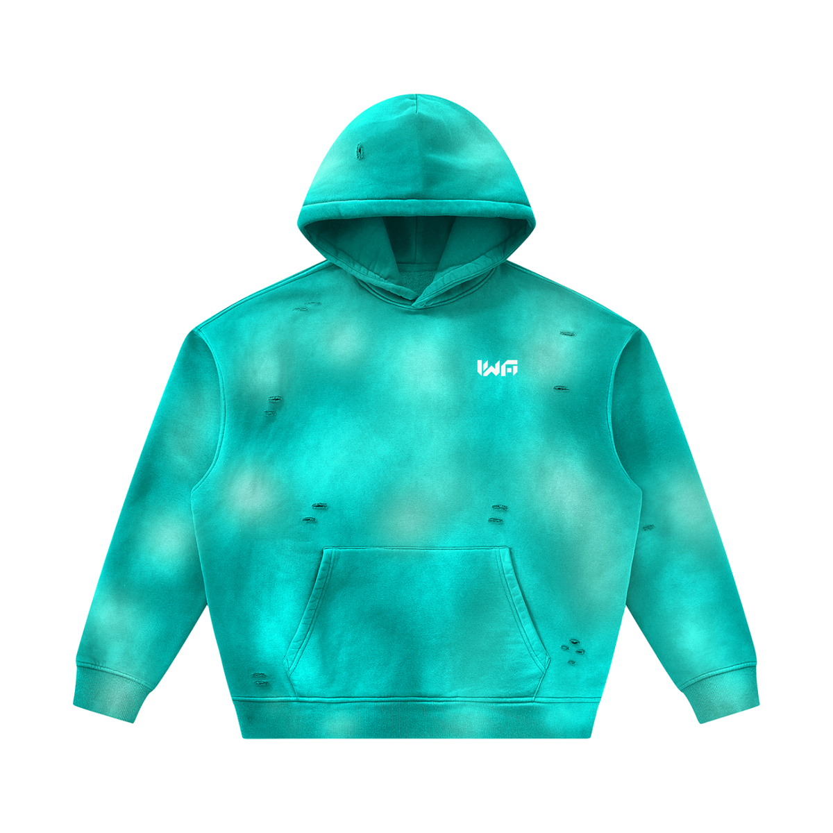 Unisex Sunfade Frayed Fleece Hoodie