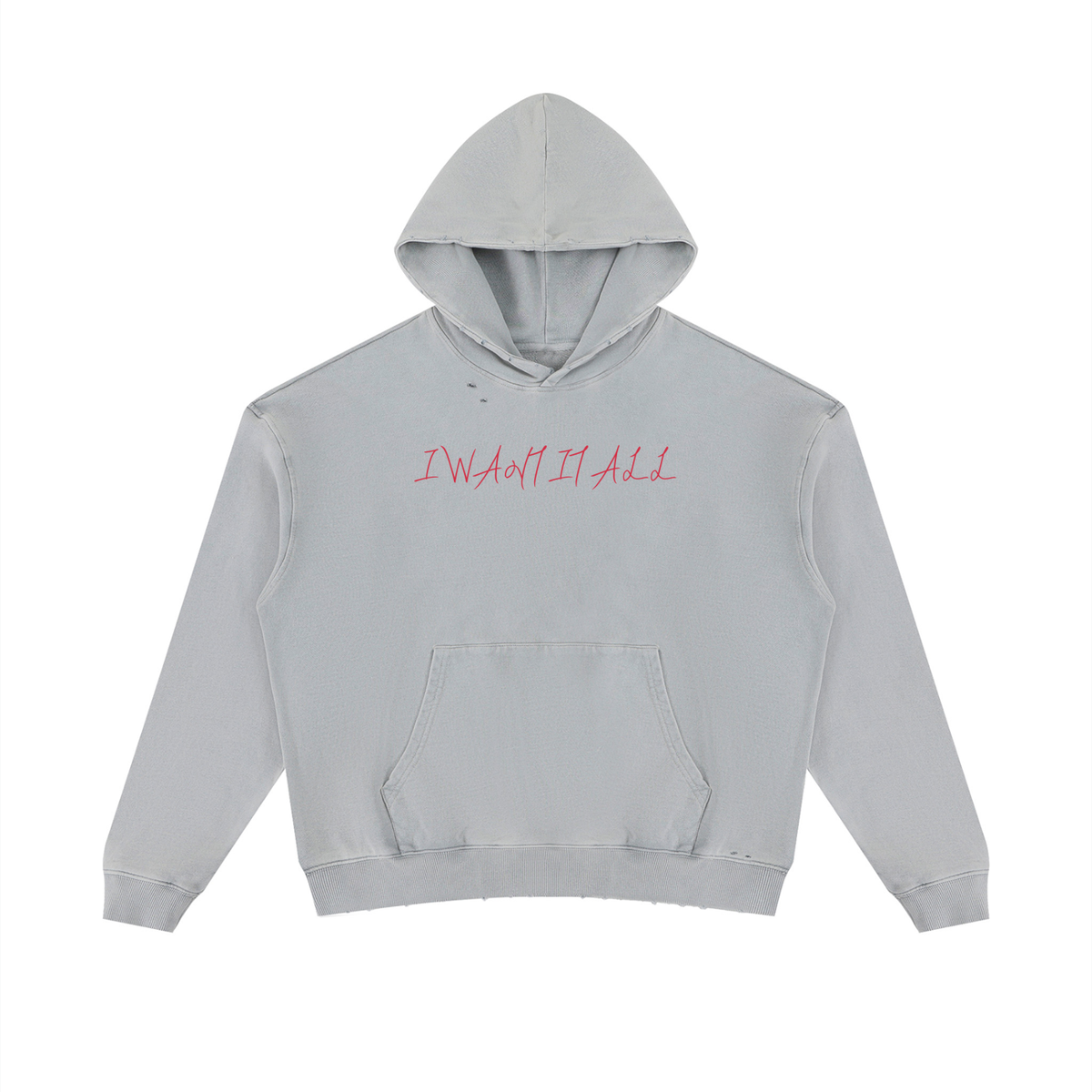 Unisex Mineral Wash Distressed Hoodie