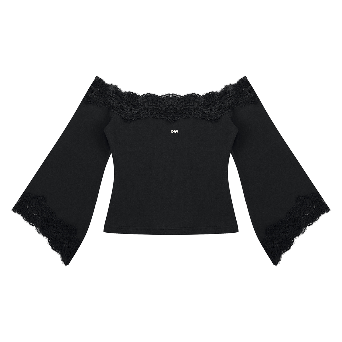 Women's Off-the-Shoulder Lace Trim T-Shirt