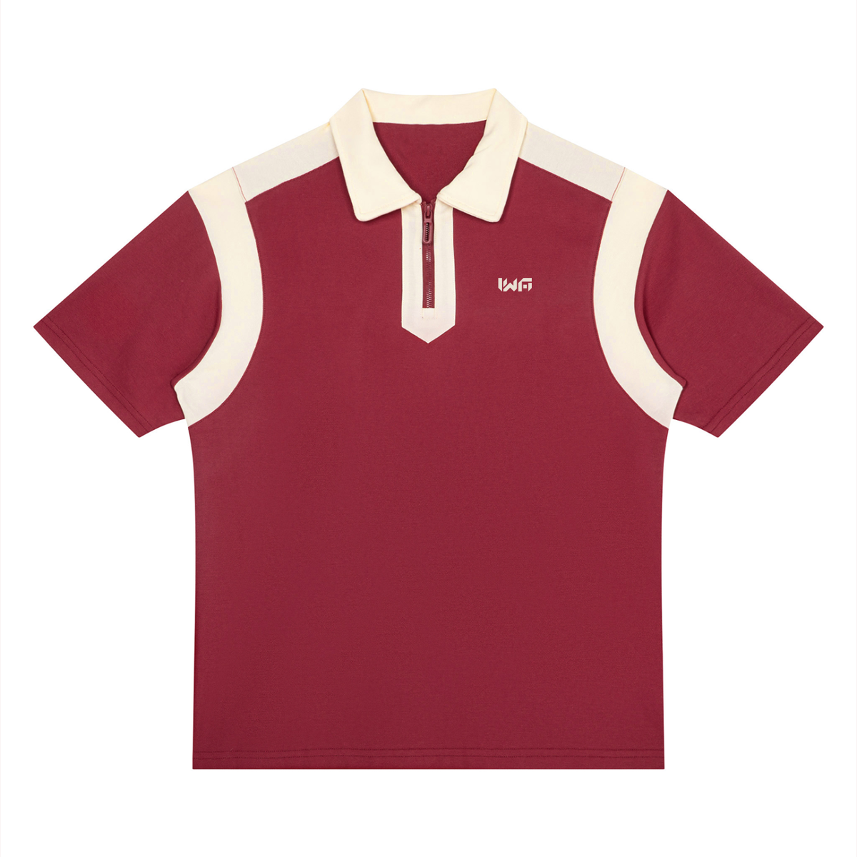 Unisex Color Block Quarter Zip Polo Shirt