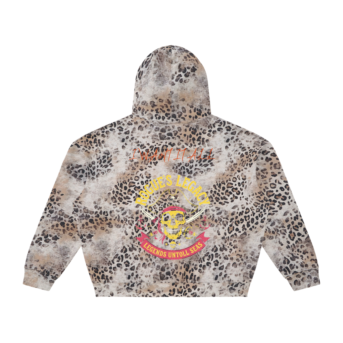 Unisex Vintage Wash Leopard Full Zip Hoodie