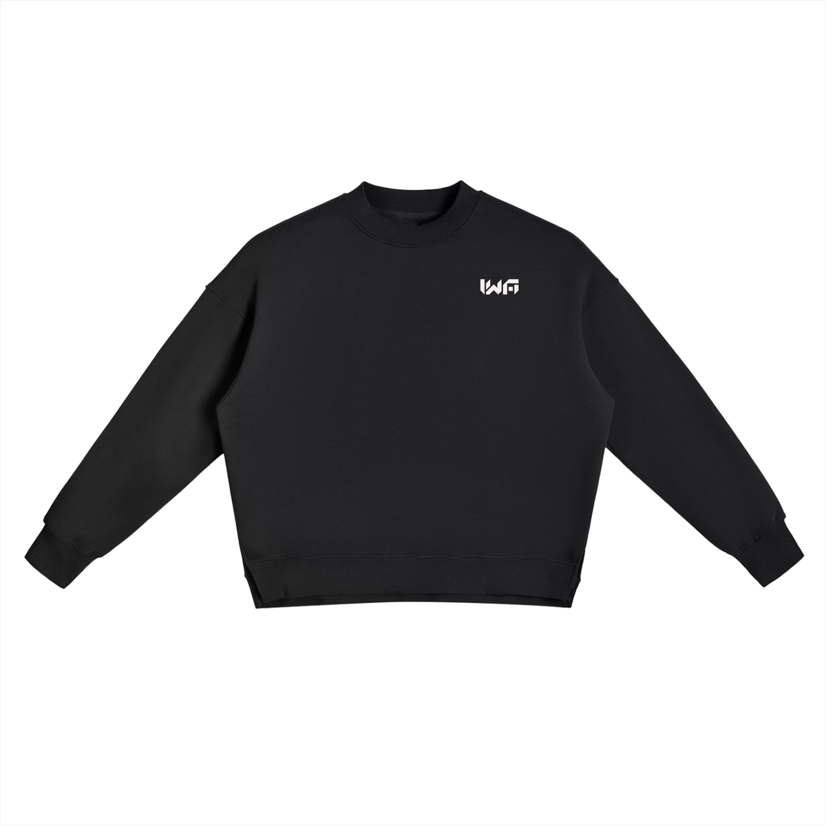 Fleece Side Slit Crewneck Sweatshirt