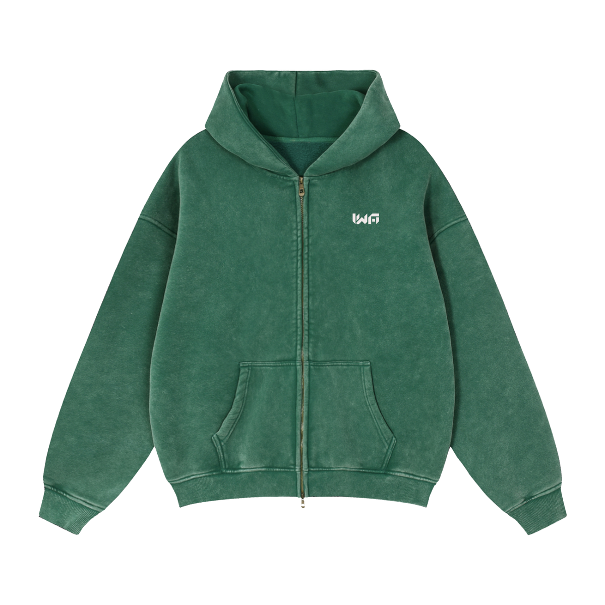 Zip-Through Boxy Fleece Hoodie