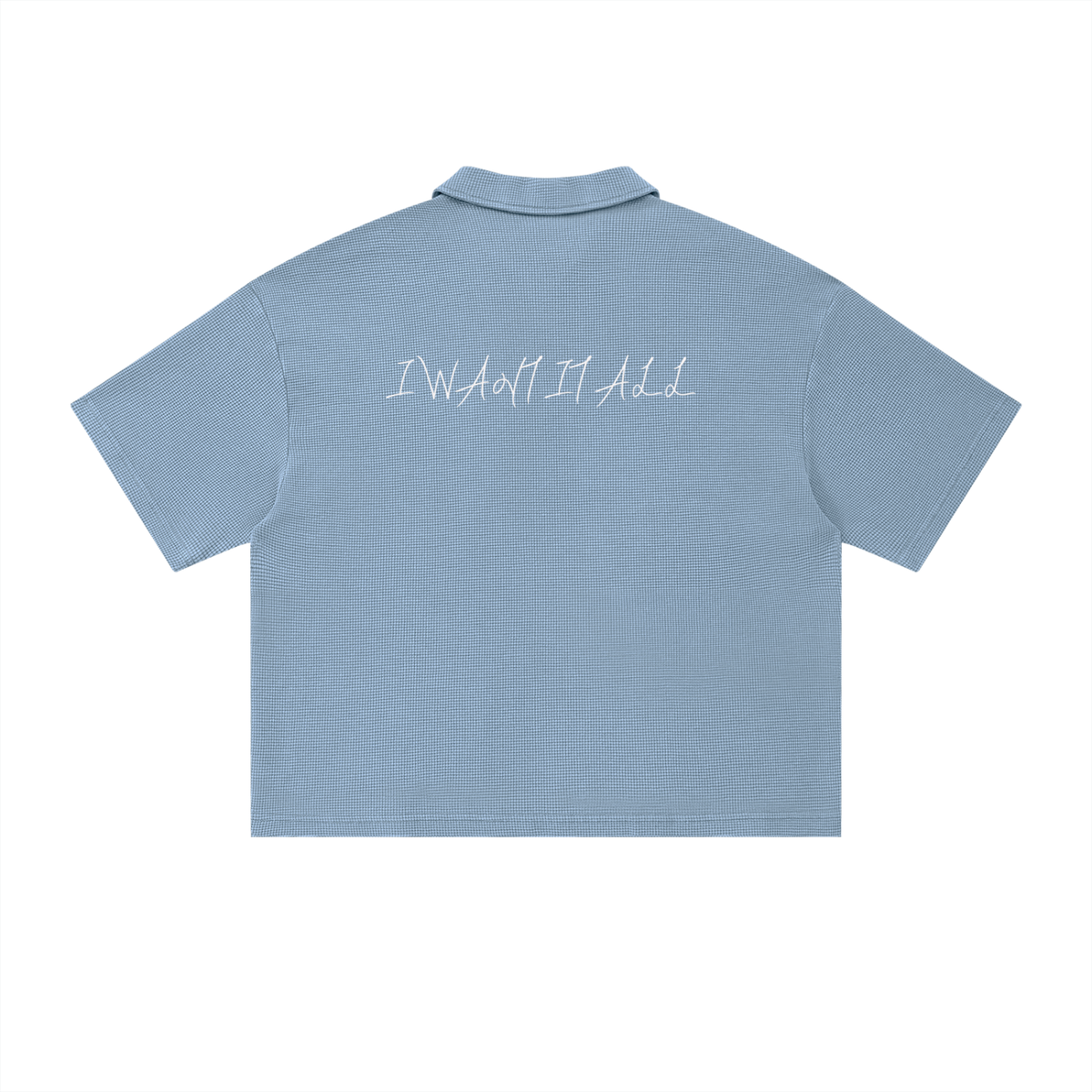 Unisex Vintage Wash Waffle Boxy Polo Shirt