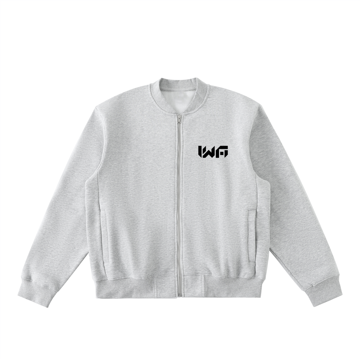 Essential Zip-Up Fleeced Varsity Jacket