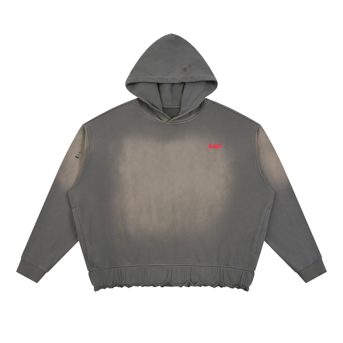 Unisex Sunfade Ripped Boxy Hoodie