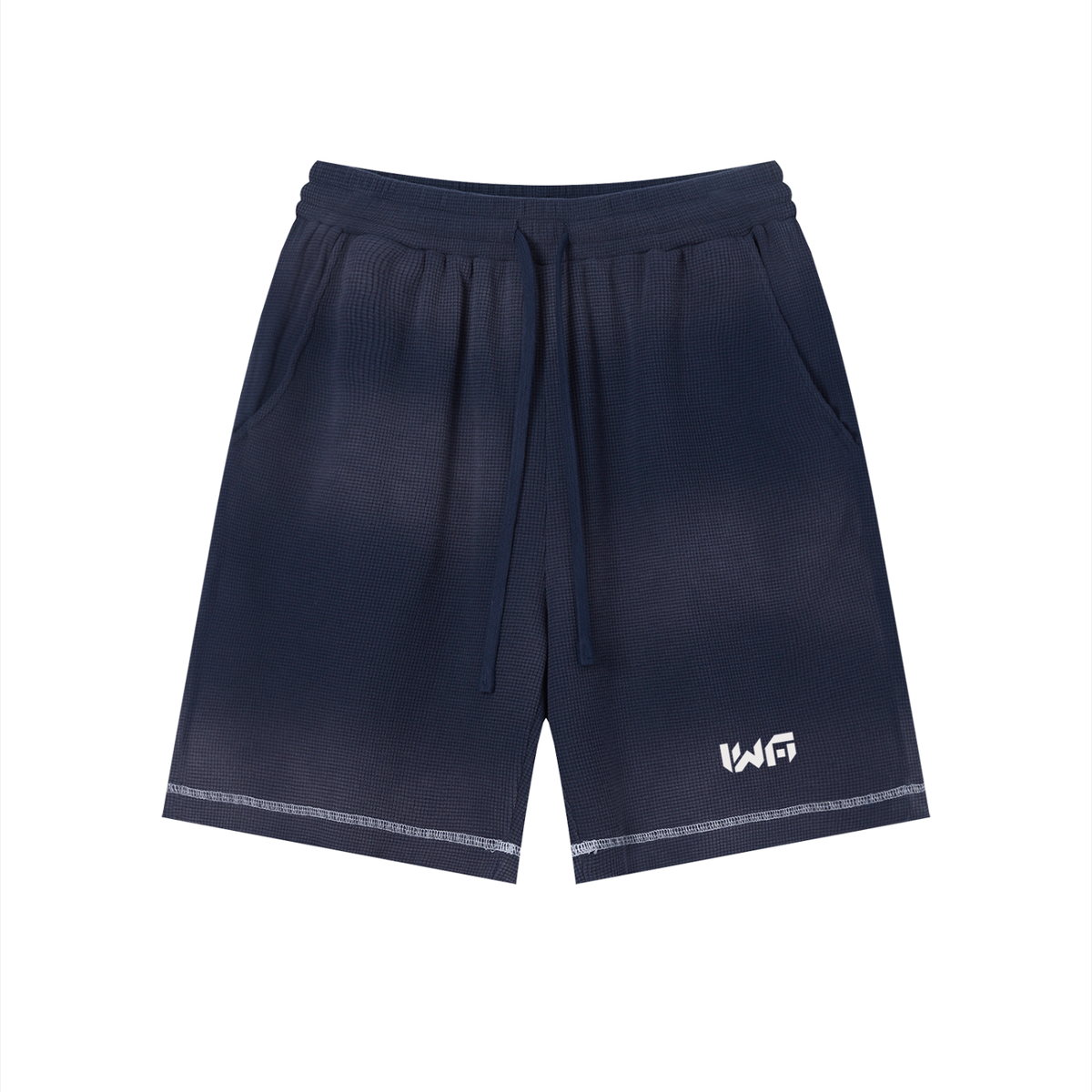 Unisex Sunfade Waffle Raw Hem Shorts