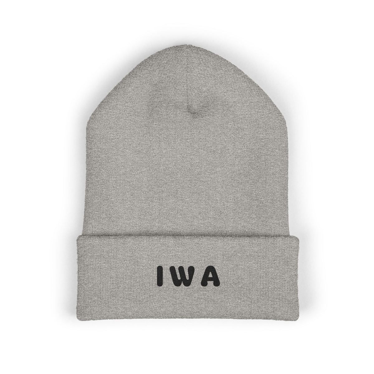 IWA Embroidered Cuffed Beanie — Classic Knit Winter Hat