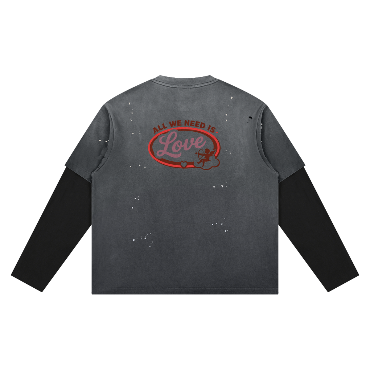 Unisex Vintage Wash Distressed Layer T-Shirt