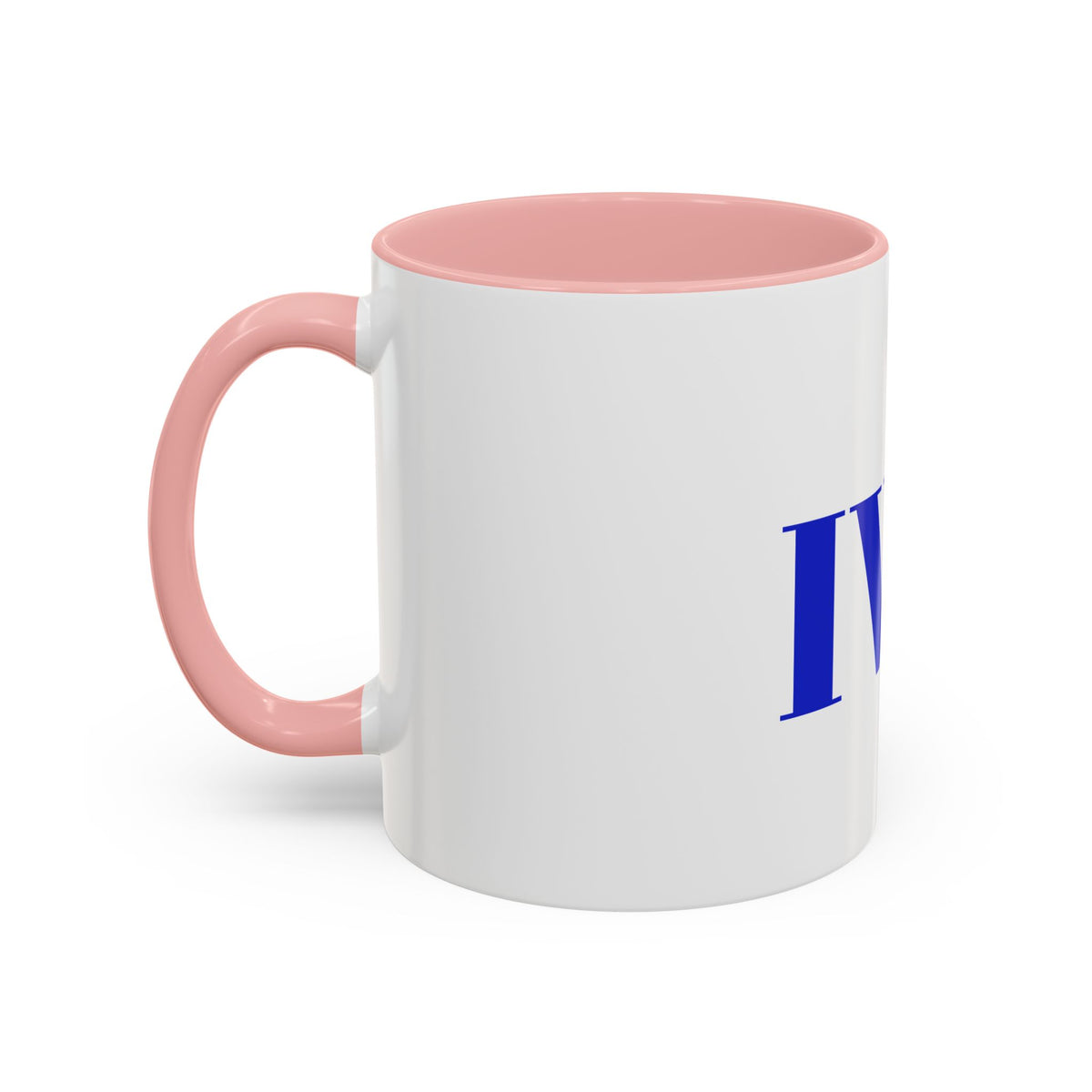 IWA Blue Serif Accent Coffee Mug – 11/15oz Ceramic