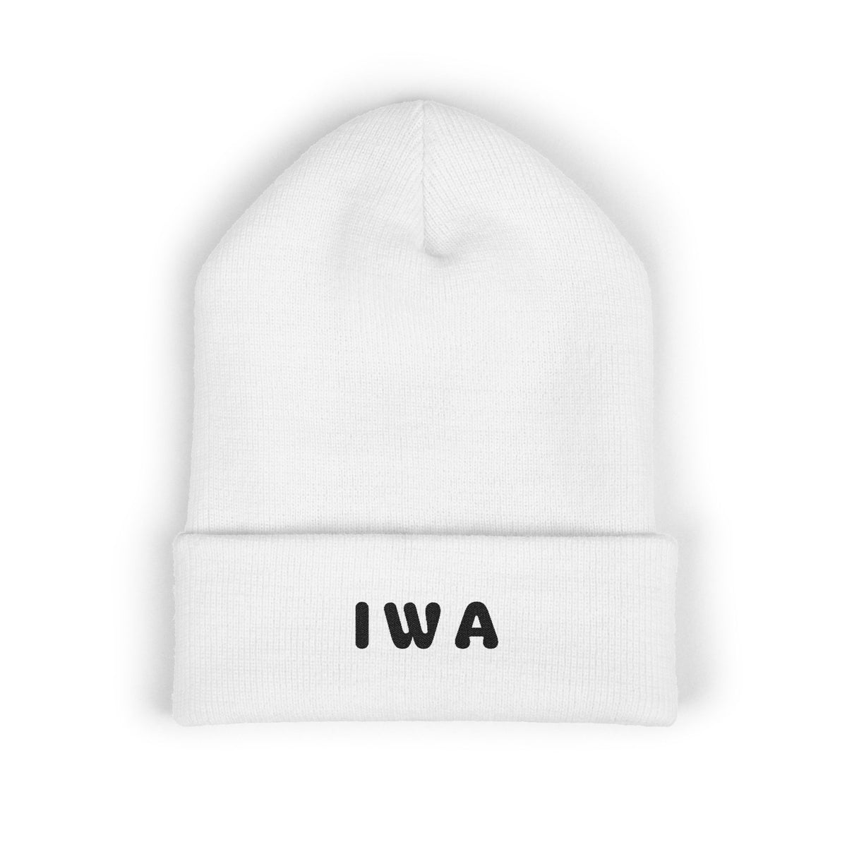 IWA Embroidered Cuffed Beanie — Classic Knit Winter Hat