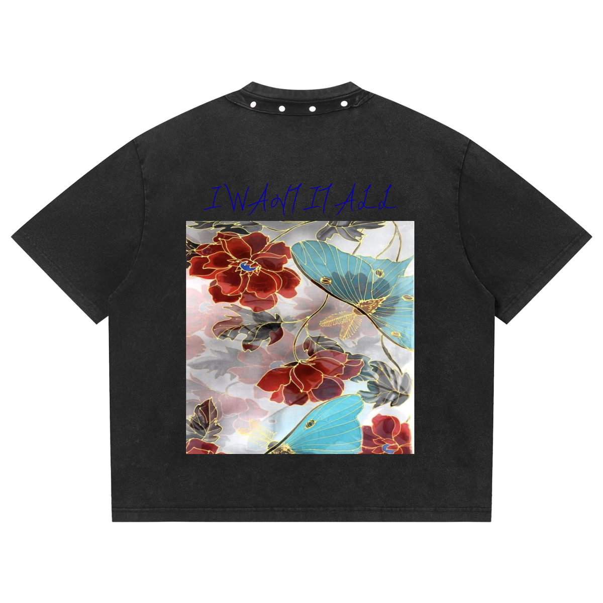 Unisex Washed Boxy Studded T-Shirt