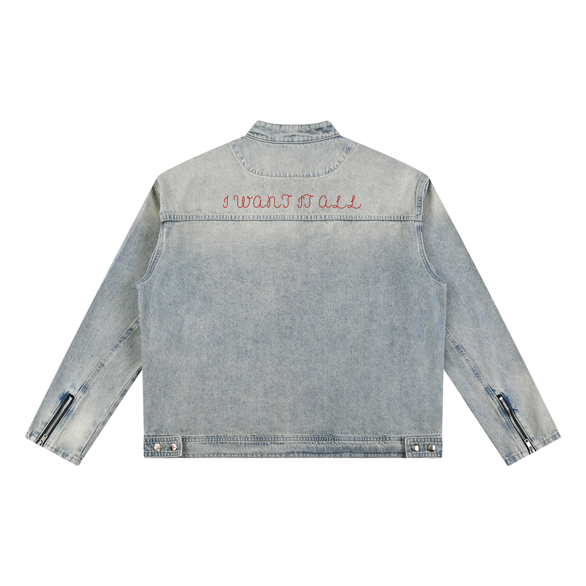 Vintage Wash Zip Denim Jacket
