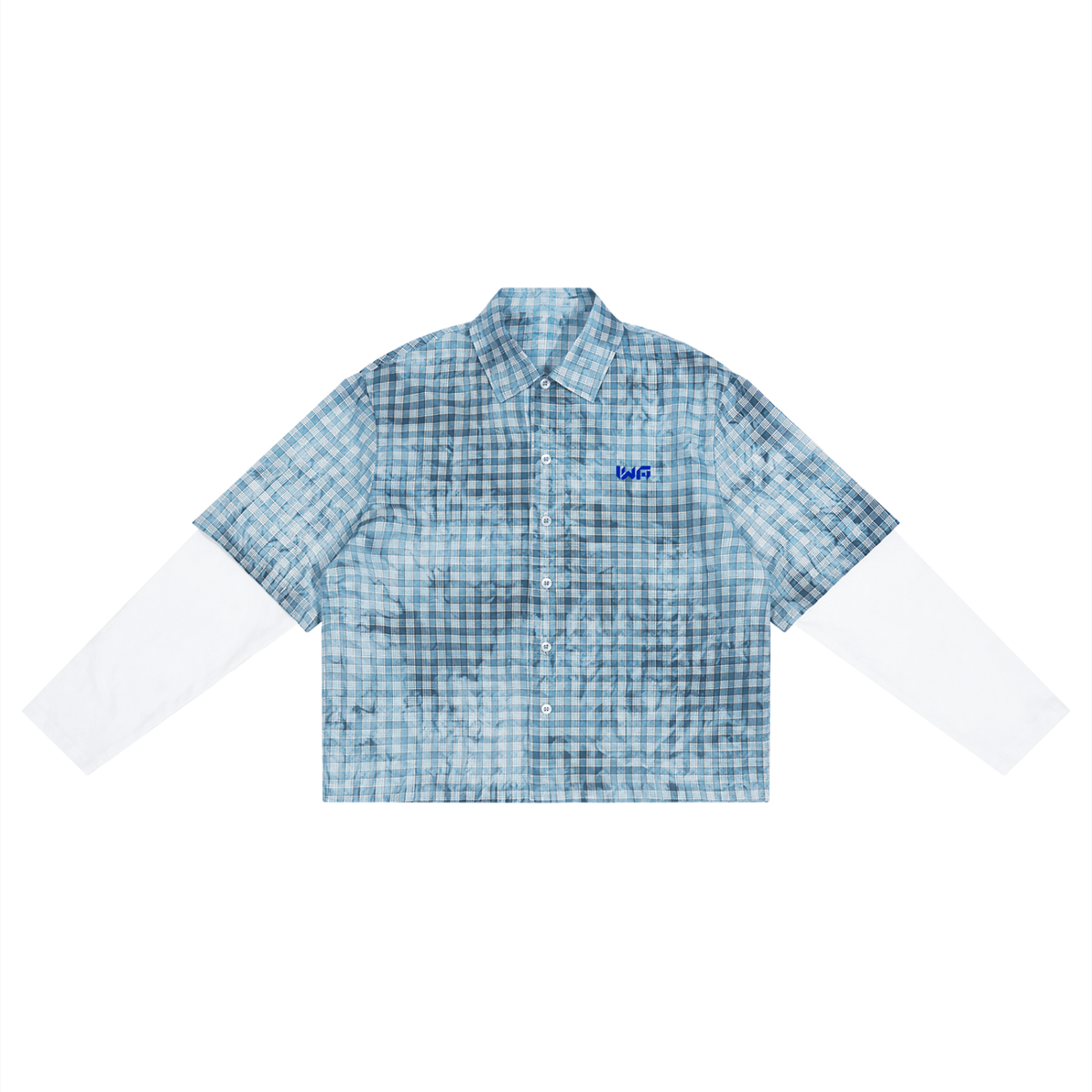 Unisex Vintage Wash Plaid Short Sleeve Shirt