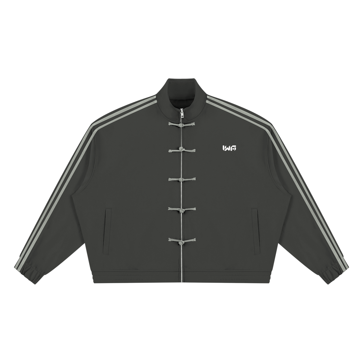 Unisex Boxy Stand Collar Full Zip Jacket