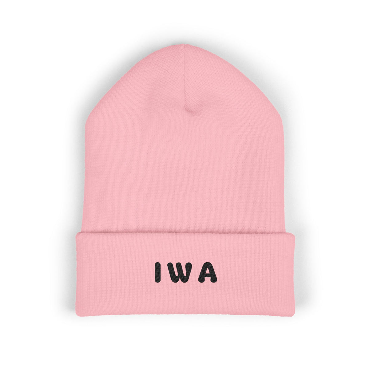 IWA Embroidered Cuffed Beanie — Classic Knit Winter Hat