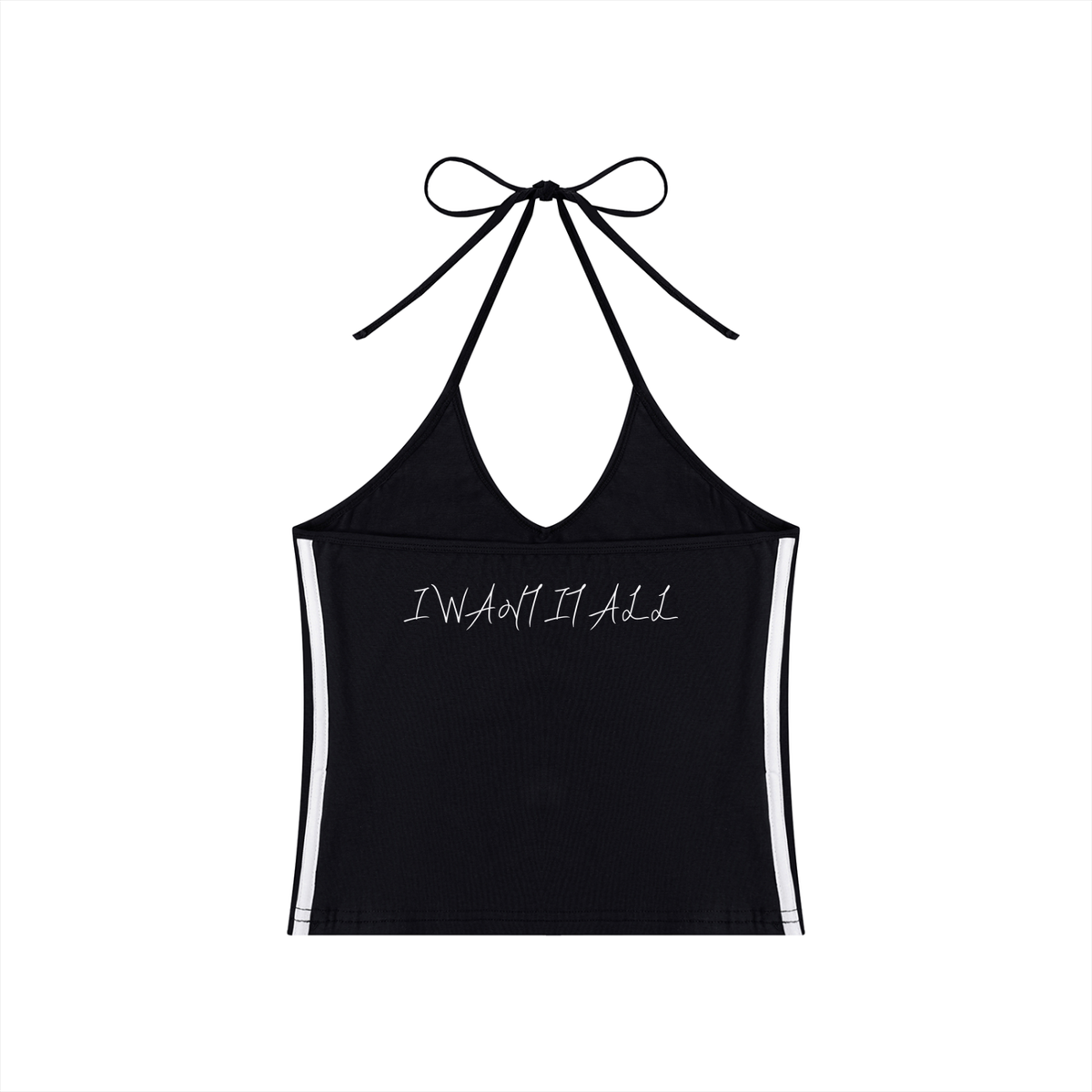 Women's Color Block Halter Crop Tank Top