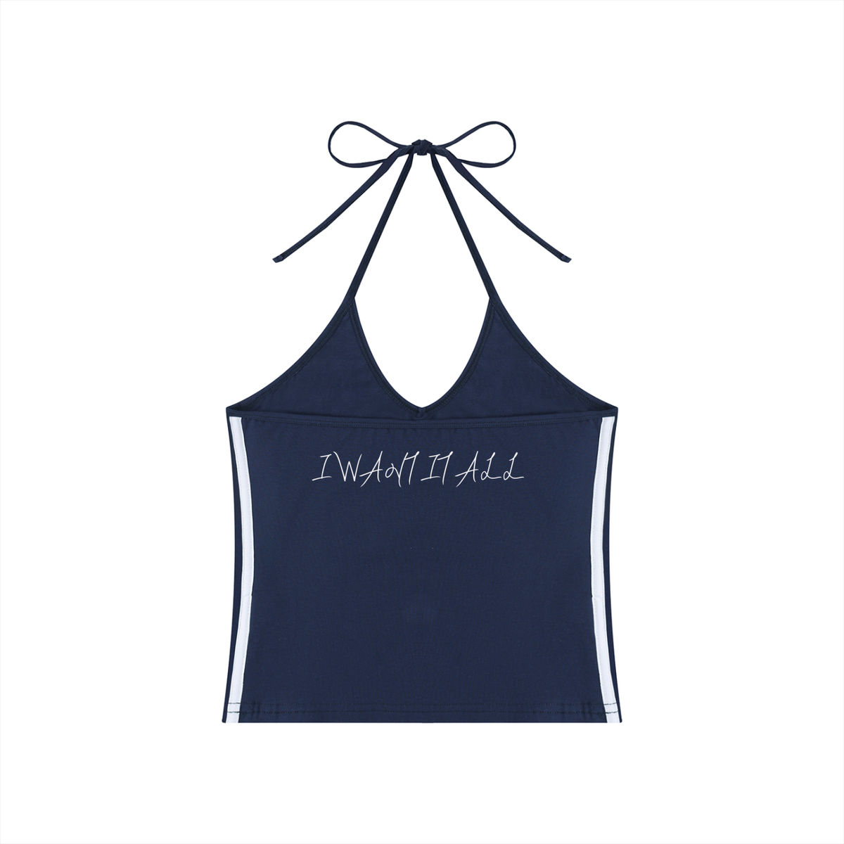 Women's Color Block Halter Crop Tank Top