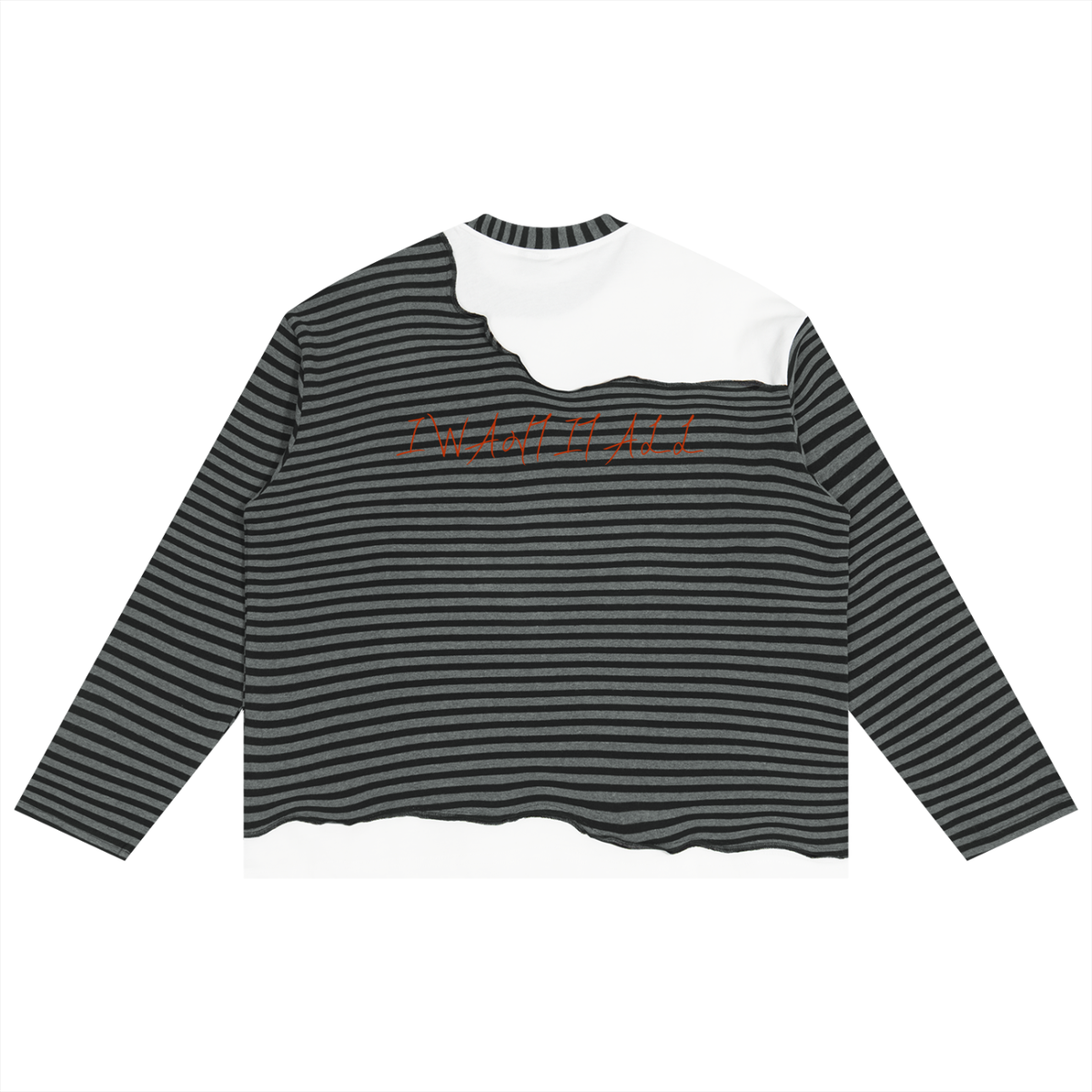 Unisex Striped Panel Boxy Long Sleeve T-Shirt