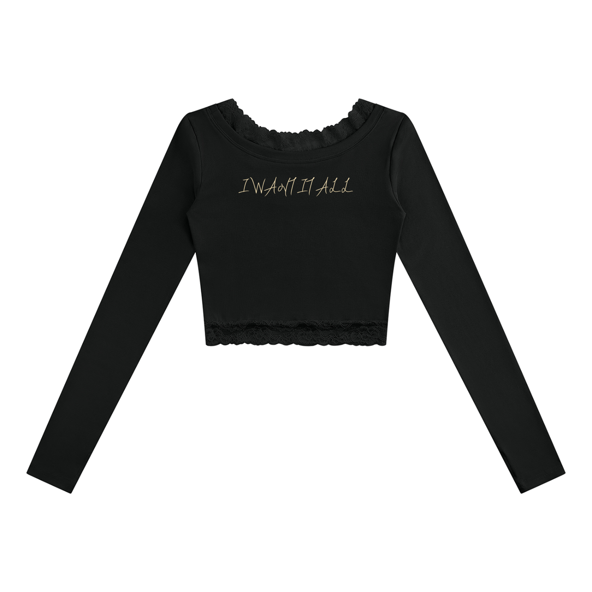 Women's Lace Trim Long Sleeve T-Shirt