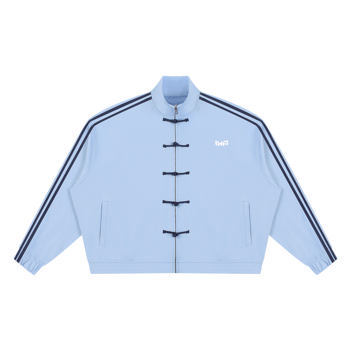 Unisex Boxy Stand Collar Full Zip Jacket