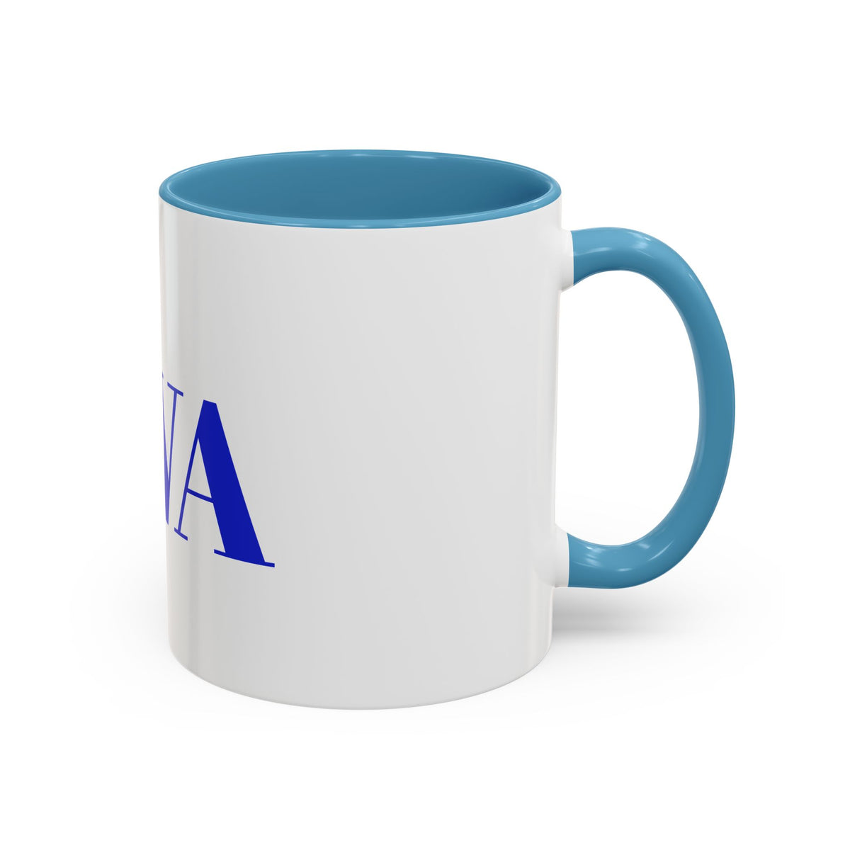 IWA Blue Serif Accent Coffee Mug – 11/15oz Ceramic