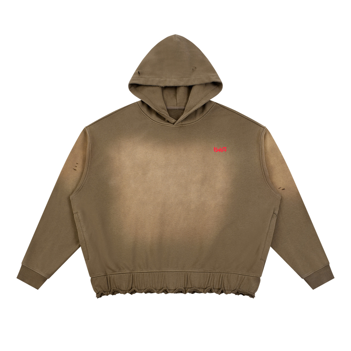 Unisex Sunfade Ripped Boxy Hoodie