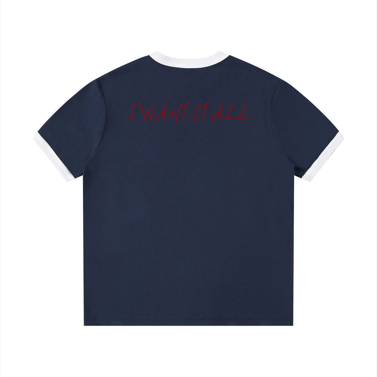 Contrast Edge Ribbed Crewneck T-Shirt