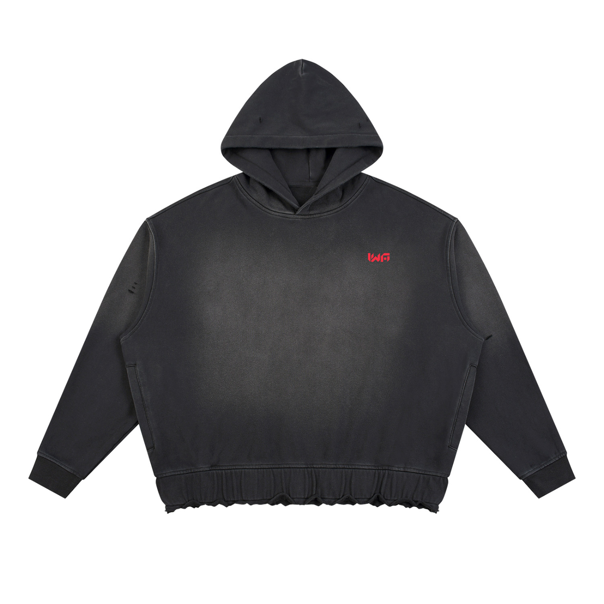 Unisex Sunfade Ripped Boxy Hoodie