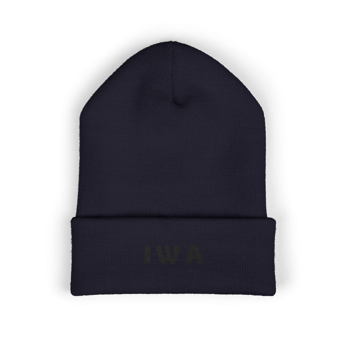 IWA Embroidered Cuffed Beanie — Classic Knit Winter Hat