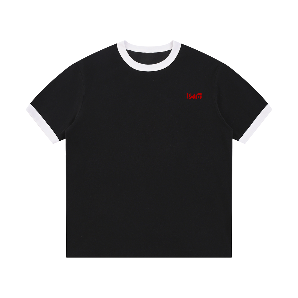 Contrast Edge Ribbed Crewneck T-Shirt
